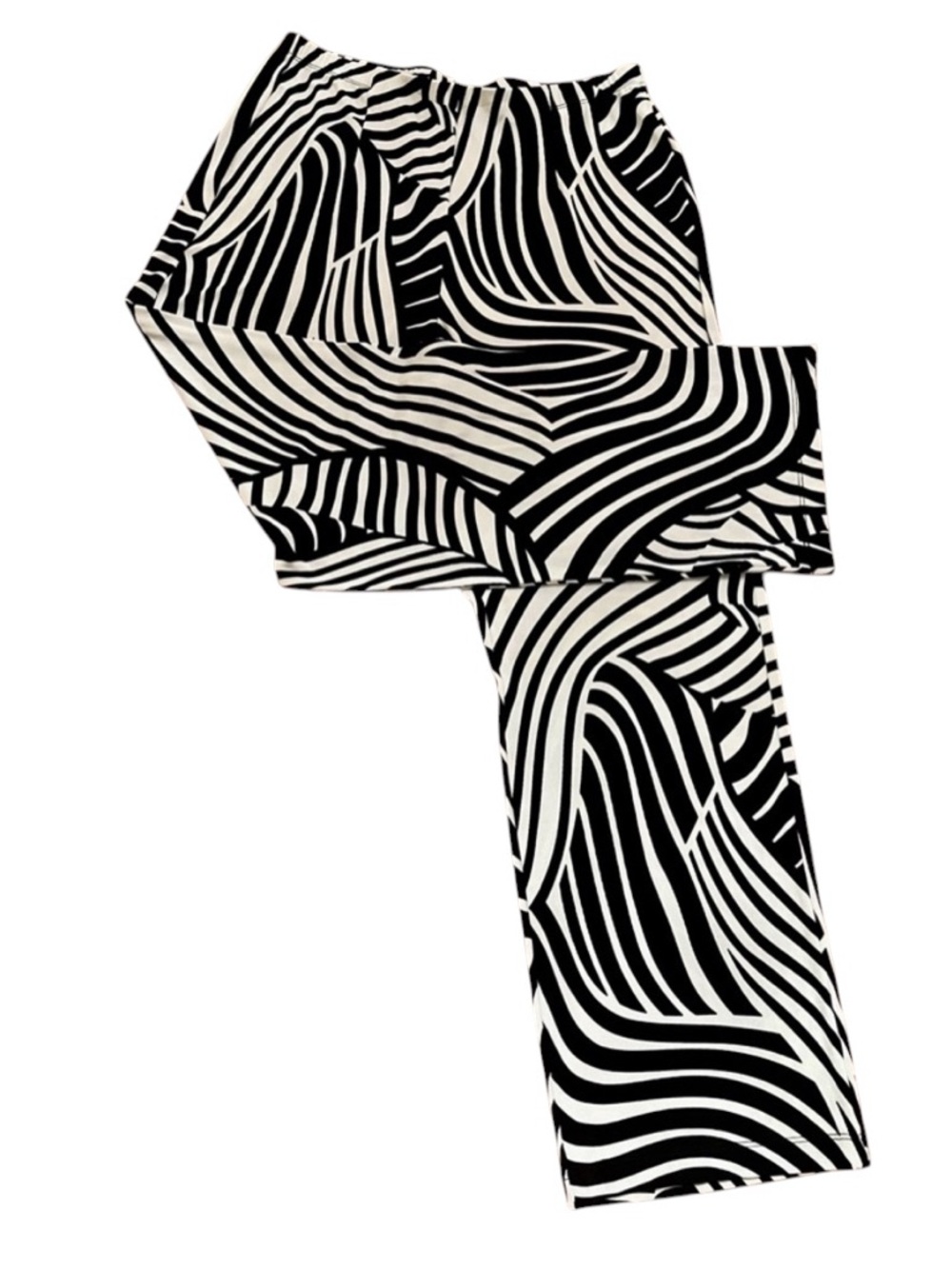 Chicos Travelers Size 2 (large) Black and White Zebra Print Pants